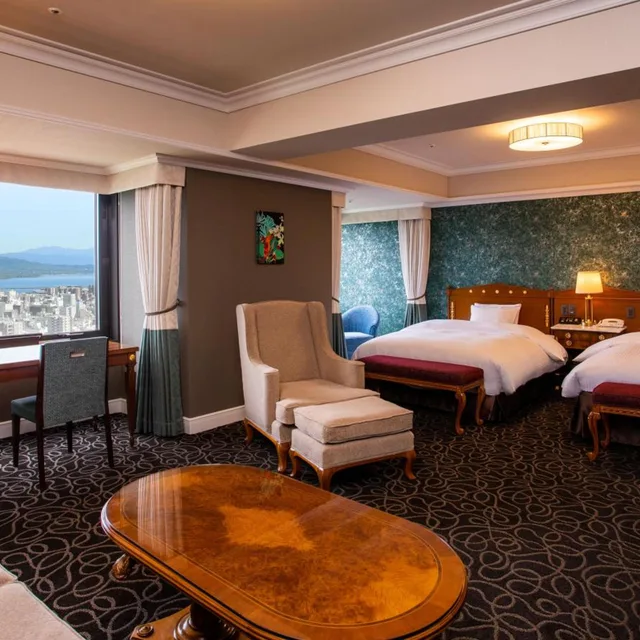 غرفة بريميوم بسريرين منفصلين، Shiroyama Hotel Kagoshima 4/5