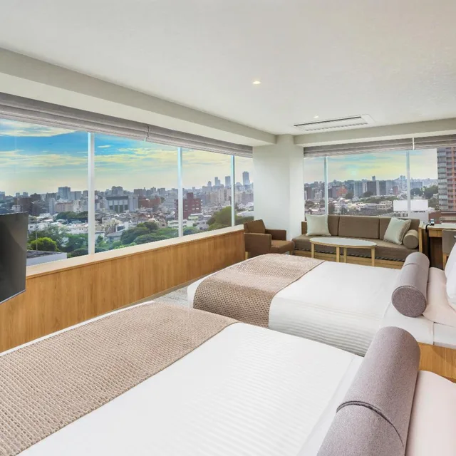 غرفة بانورامية بسريرين منفصلين بإطلالة، ART HOTEL Nippori Lungwood 2/7