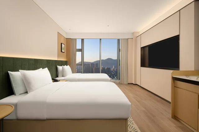 غرفة ديلوكس بسرير مزدوج، Hilton Garden Inn Hangzhou Fuyang Fuchun 1/4