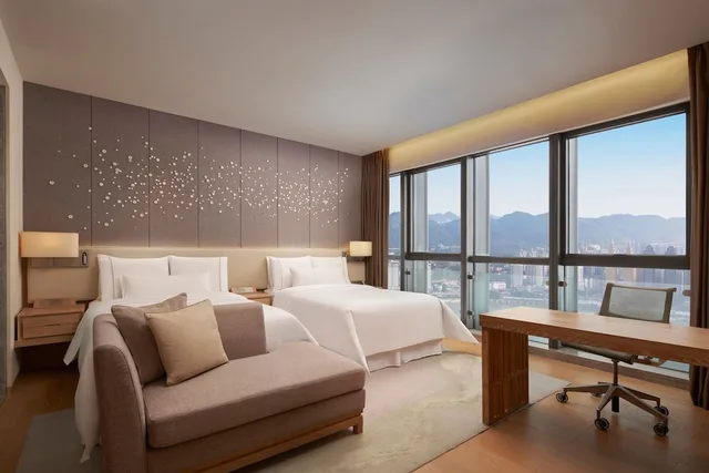 غرفة تنفيذية بريفيليج بسريرين منفصلين بإطلالة على النهر، The Westin Chongqing Liberation Square 1/6