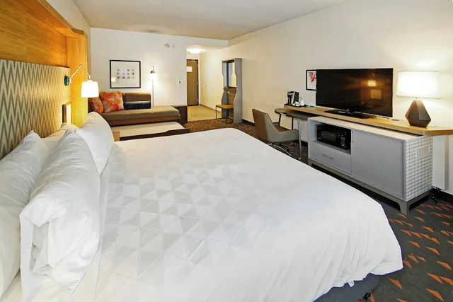 غرفة قياسية بسرير كينج مع أريكة، Holiday Inn & Suites Calgary Airport North 9/10