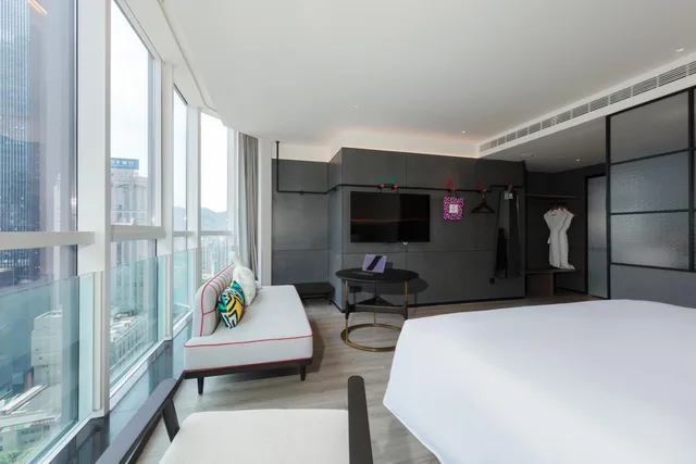 غرفة عائلية كبيرة بسرير كينج وسرير فردي، Yudu Hotel 6/9