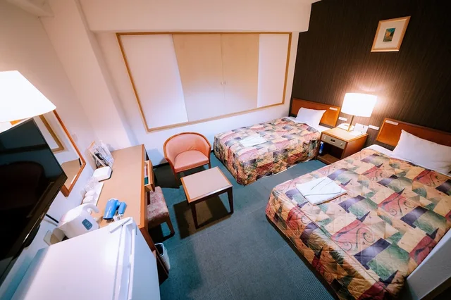 غرفة بسريرين منفصلين للمدخنين، Plaza Hotel Nogata 1/4