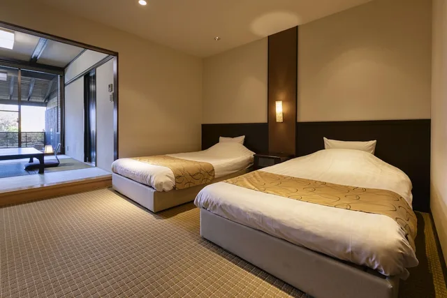 Semi Western, Type A, Style, Deluxe, Twin Beds, Outdoor Bath، Hotel Yumeshizuku 1/2