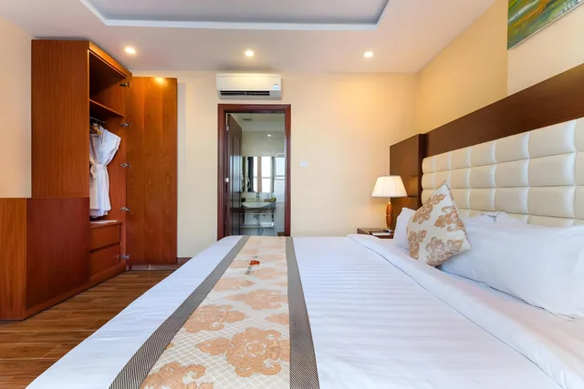 غرفة ديلوكس بسرير مزدوج بإطلالة على المدينة، Nhat Minh Hotel And Apartment 2/4