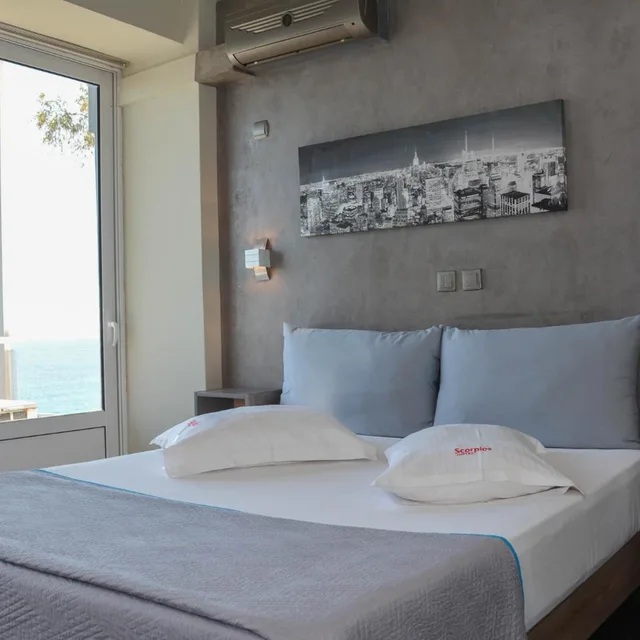 غرفة بسرير مزدوج بإطلالة على البحر، Scorpios Hotel 9/10