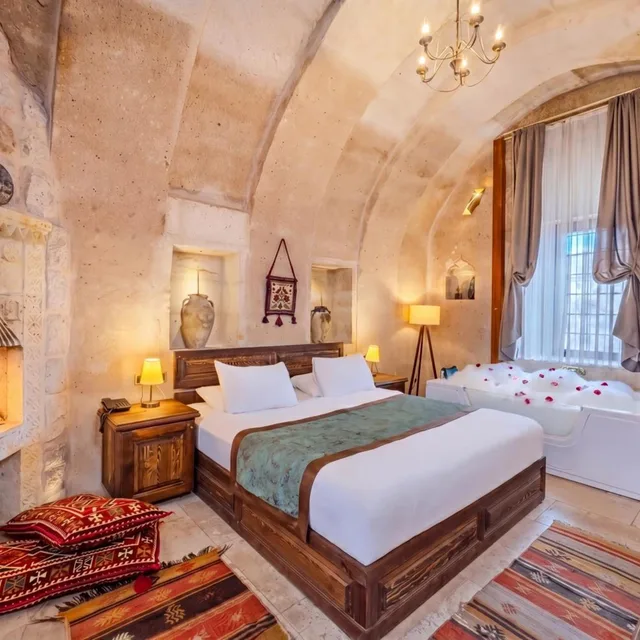 غرفة ديلوكس بسرير مزدوج بحوض استحمام، Cappa Via Cave Hotel 4/10