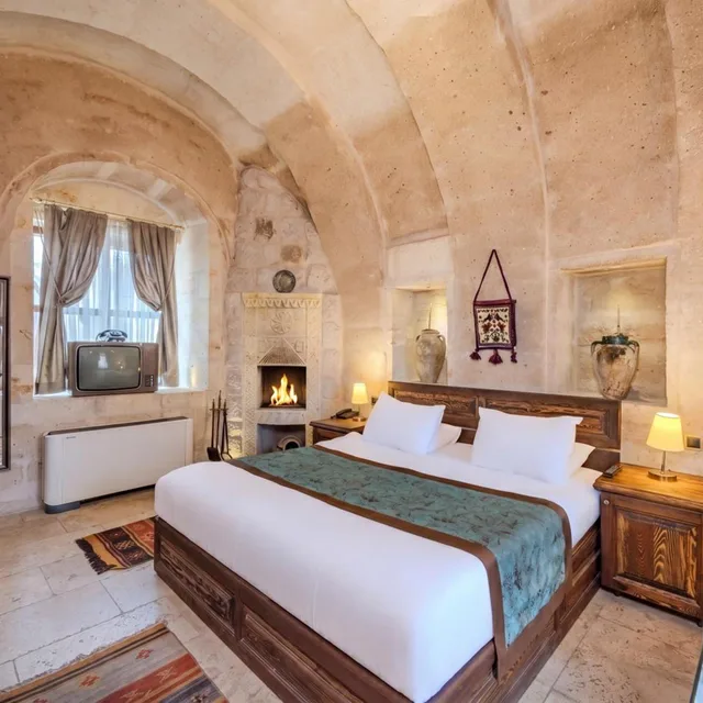 غرفة ديلوكس بسرير مزدوج بحوض استحمام، Cappa Via Cave Hotel 3/10