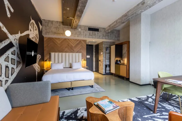 غرفة ديلوكس بسرير مزدوج بشرفة، Fletcher Boutique Hotel Slaak-Rotterdam 3/7