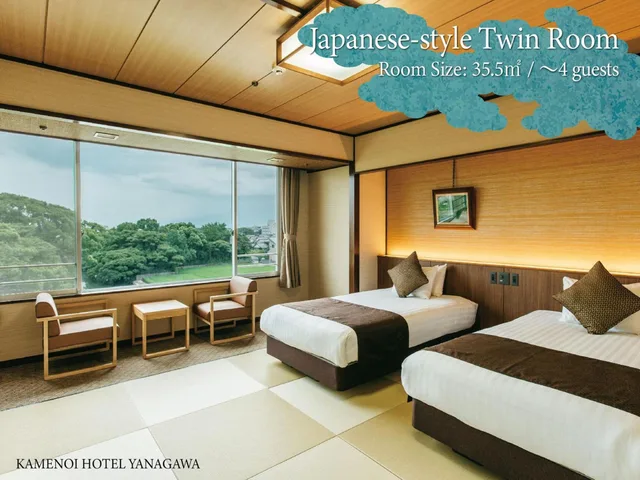 Semi Room, Japanese, 2 Semi Double Beds, 2 Futon Beds، Kamenoi Hotel Yanagawa (ex Kanpo no Yado Yanagawa) 1/1