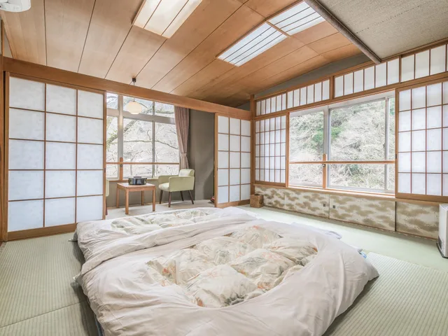 غرفة يابانية بفرشتي فوتون بحمام خاص، Takao Kanko Hotel 1/1