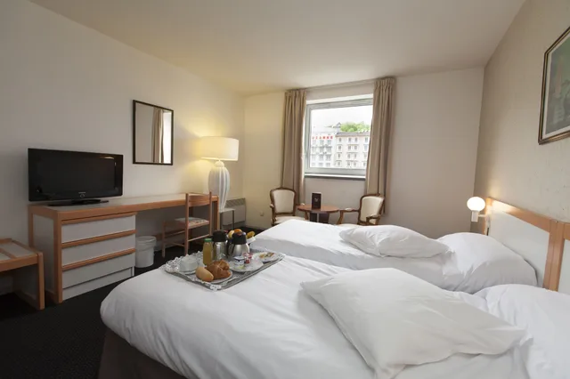 غرفة بسرير مزدوج أو سريرين منفصلين، Hotel Paradis De Lourdes 9/10