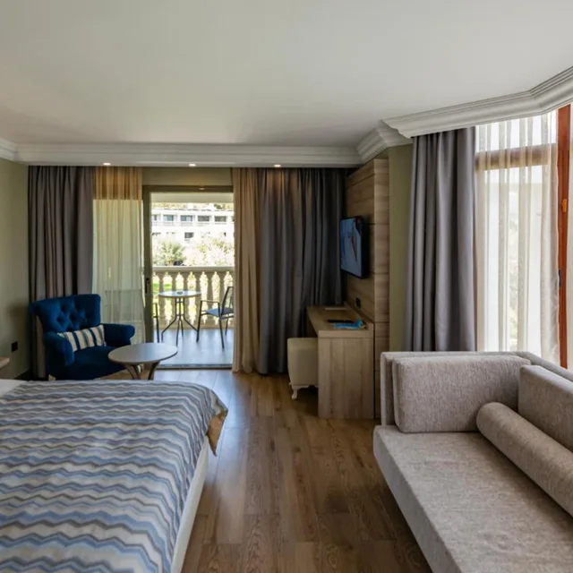 غرفة ركنية بسرير كينج، Samara Hotel Bodrum Ultra All Inclusive 1/10
