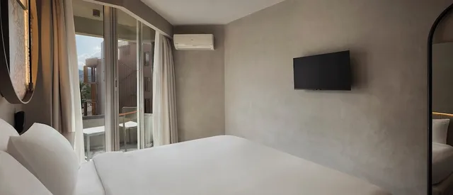 غرفة بسريرين منفصلين بإطلالة جزئية على البحر، Alanya Buyuk Hotel 3/5