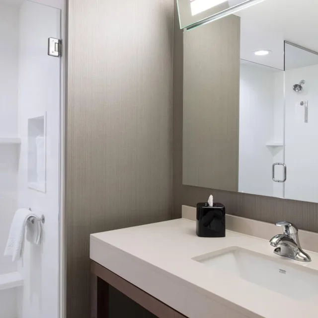 غرفة بسرير كينج بحوض استحمام لذوي الإعاقة، Courtyard By Marriott Detroit Farmington 1/2