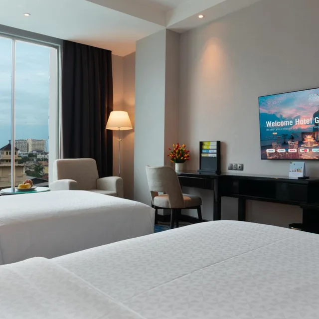غرفة بزنس بسريرين منفصلين بإطلالة على المدينة، FOUR POINTS BY SHERATON MEDAN 5/6