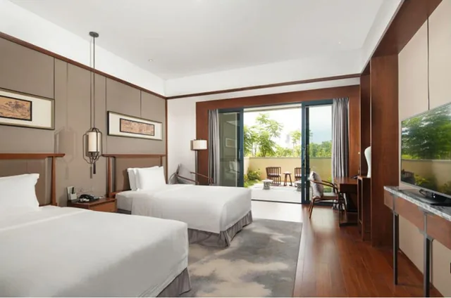 غرفة ديلوكس بسريرين منفصلين بإطلالة على الحديقة، Grand Skylight International Pingshan 3/4
