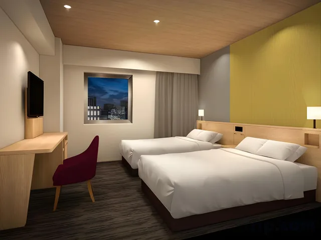 غرفة متصلة بسرير مزدوج وسريرين منفصلين في الملحق، Sotetsu Fresa Inn Tokyo-Tamachi 2/4