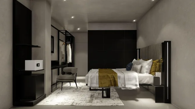 غرفة ثلاثية بسرير كينج وسرير فردي بإطلالة على المدينة بشرفة، Scarlatti Hotel Milano 4/7