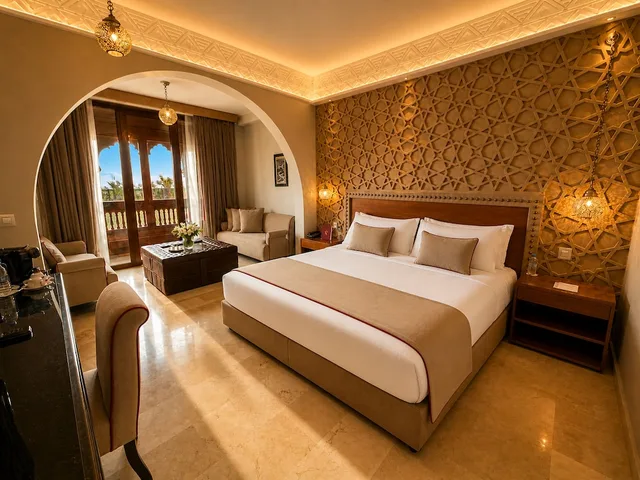غرفة ديلوكس عائلية بسرير كينج وسريرين منفصلين، Hivernage And Spa Hotel 1/5