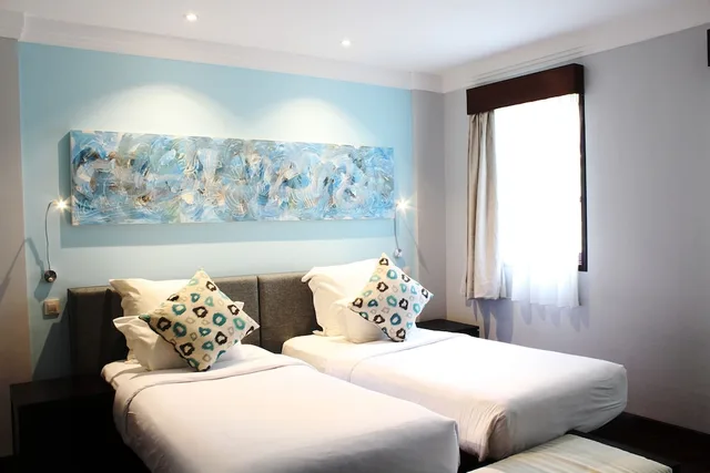 غرفة ديلوكس بسريرين منفصلين بإطلالة على المسبح بشرفة، Novotel Bali Nusa Dua Hotel and Residences 10/10
