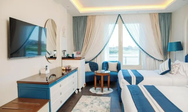 غرفة بسرير كوين بإطلالة على النهر، Trans Nile Hotel 2/7