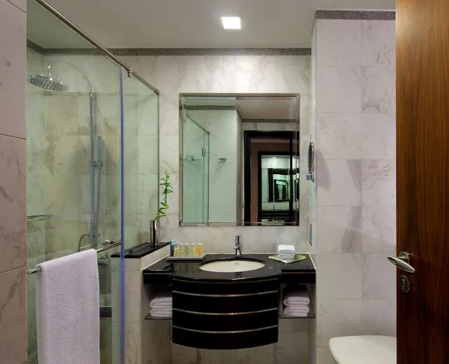 غرفة بريميوم بسرير كينج، Radisson Blu Hotel Dubai Media City 7/8