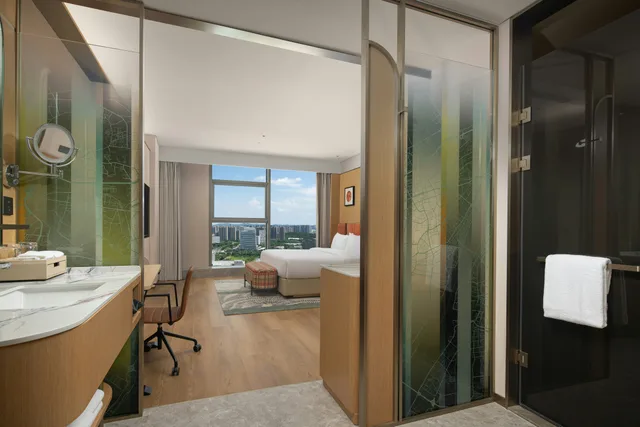 غرفة بسرير كينج، Hilton Garden Inn Wuhan Optics Valley 3/4