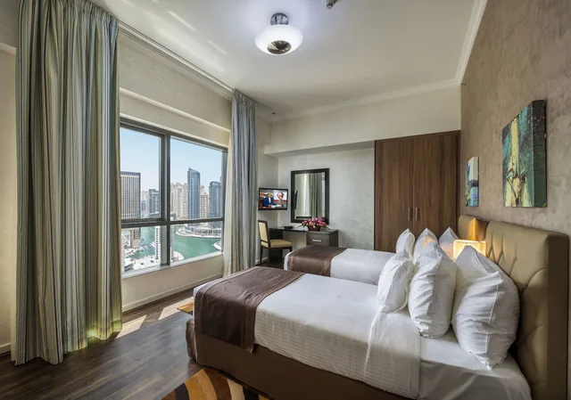 1 Bedroom, Deluxe, Apartment, Twin Beds, Partial Marina View، City Premiere Marina Hotel Apartments 2/7