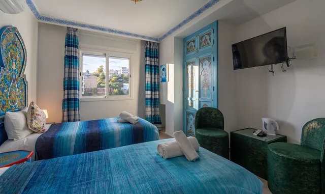 غرفة قياسية بسريرين منفصلين، Puerta Azul 4/5