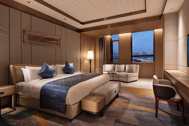 جناح رئاسي تنفيذي بسريرين كينج بغرفتي نوم، Howard Johnson by Wyndham Jimei Lake Plaza Xiamen 1/2