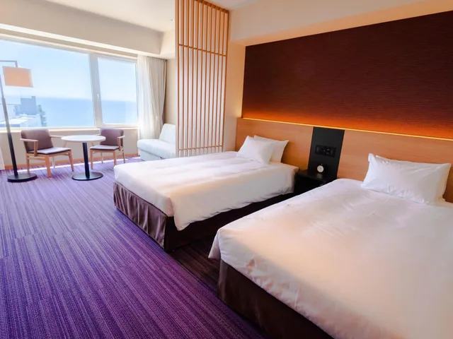 غرفة عائلية بسريرين منفصلين، Yunokawa Onsen Umi to Akari Hewitt Resort 1/3