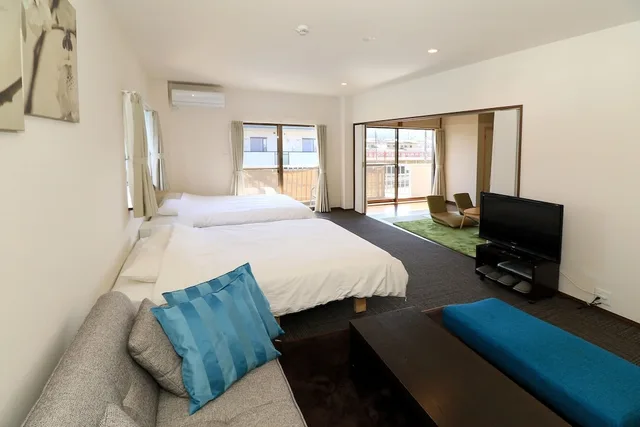 شقة بسريرين مزدوجين وفرشتي فوتون بإطلالة على الجبل بأرضية تاتامي، Fuji Scenic House73 3/9