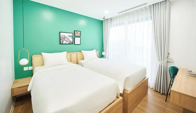 غرفة تنفيذية بسريرين منفصلين بشرفة، Wilque Hotel Hanoi 4/10