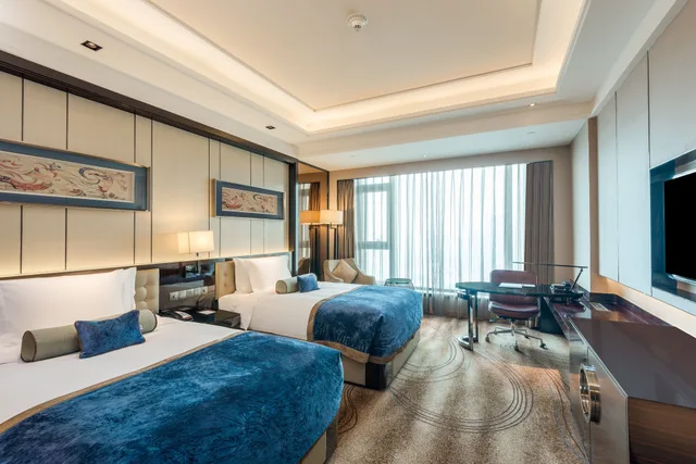 غرفة قياسية بسريرين منفصلين بإطلالة على النهر في طابق مرتفع، Crowne Plaza LANZHOU 5/7