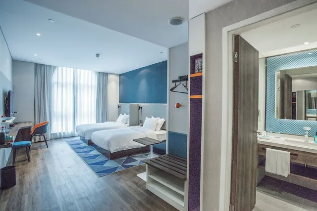 غرفة قياسية بسريرين منفصلين بإطلالة على الحديقة، Holiday Inn Express Hangzhou Xixi Tourism Zone 6/7