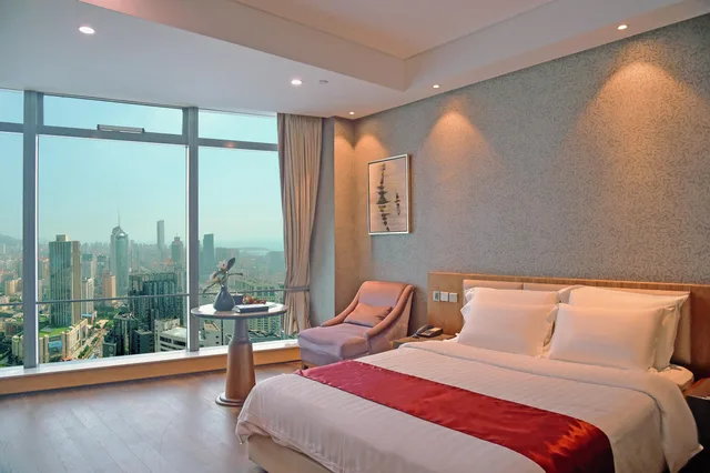 غرفة ديلوكس بسرير مزدوج، Grand Madison Qingdao Harbour view Central 1/2