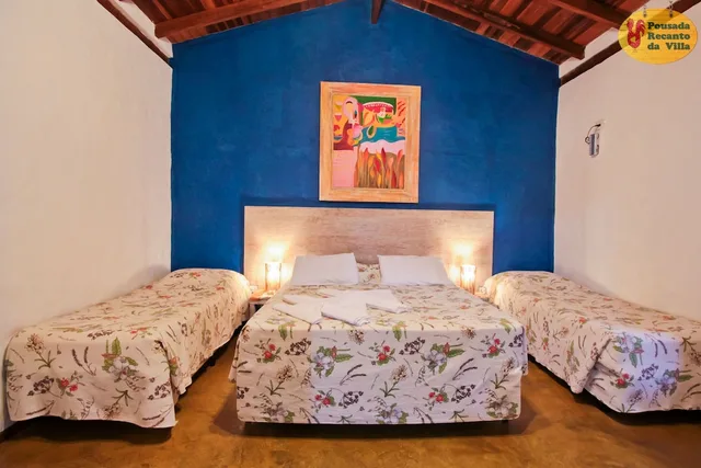 غرفة سوبيريور بسرير كوين وسريرين منفصلين، Velinn Pousada Recanto Da Villa 2/9