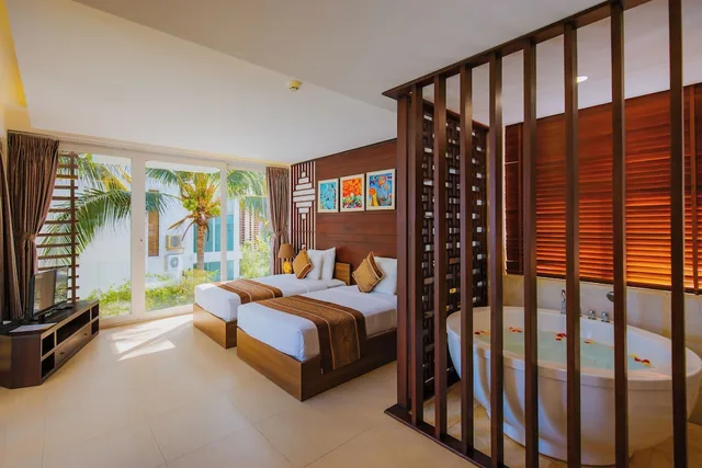 غرفة غراند بريميوم بسرير كينج بإطلالة على الحديقة، Villa Del Sol Beach Villas & Spa 6/10