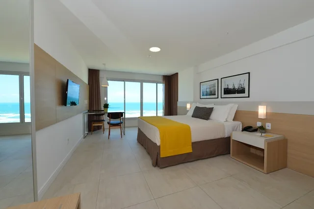 غرفة بسرير مزدوج أو سريرين منفصلين بإطلالة على البحر، Gran Mareiro Hotel 8/10