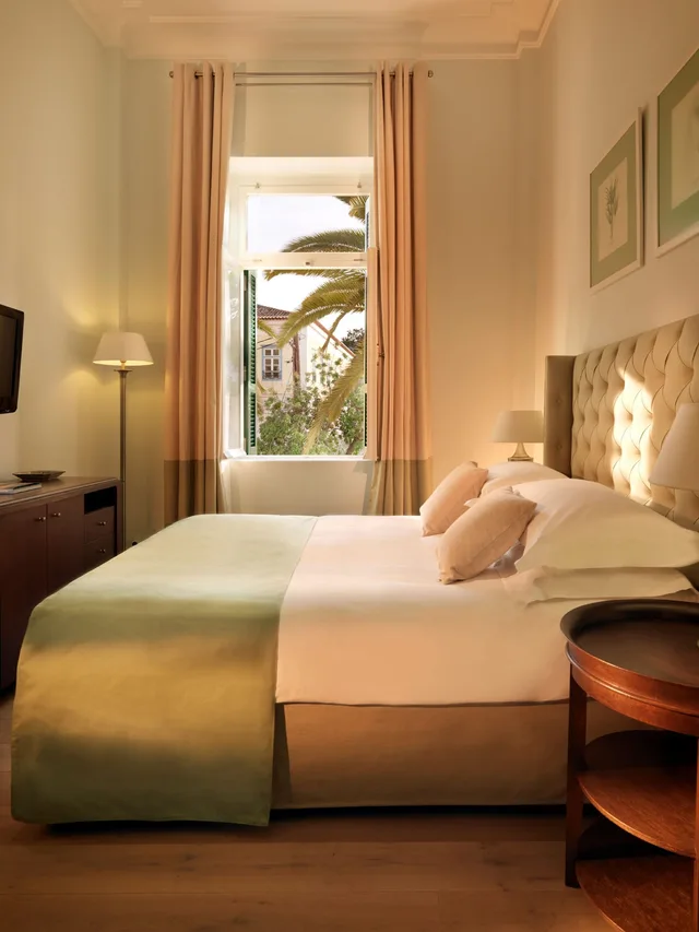 غرفة ديلوكس بسريرين منفصلين بإطلالة على الحديقة، Poseidonion Grand Hotel 2/4