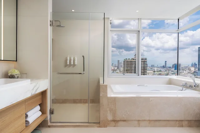 جناح ديلوكس بسريرين مزدوجين بإطلالة على المدينة بغرفتي نوم، Marriott Executive Service Apartment Sathorn Vista 10/10