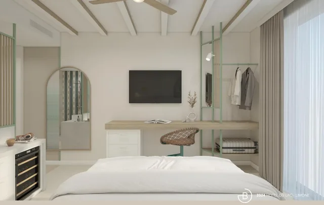 غرفة بسرير مزدوج بإطلالة على البحيرة، Hotel Du Lac 6/8