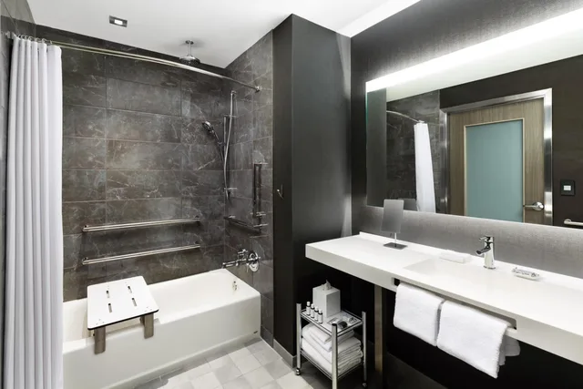 غرفة قياسية بسرير كينج بحوض استحمام لذوي الإعاقة، AC Hotel by Marriott Bethesda Downtown 8/8