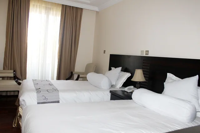 غرفة ديلوكس بسريرين منفصلين بإطلالة على المدينة بشرفة، Southern Addis Hotel 1/2