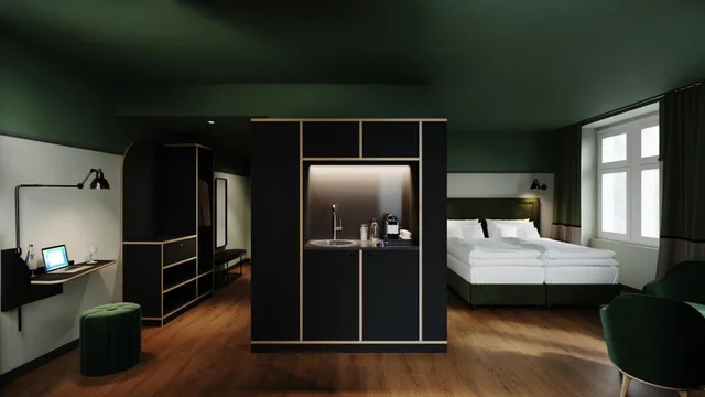 استوديو ديلوكس بسرير كينج بمطبخ صغير، Hotel Josef 1/1