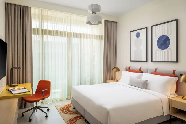 استوديو بسرير كينج بإطلالة على المسبح، Bloom Arjaan by Rotana 4/8