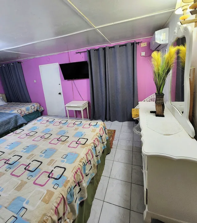 Family, 1 Single and 2 Queen Beds, Pool Access, Pinkhibiscus Guest House 5/10