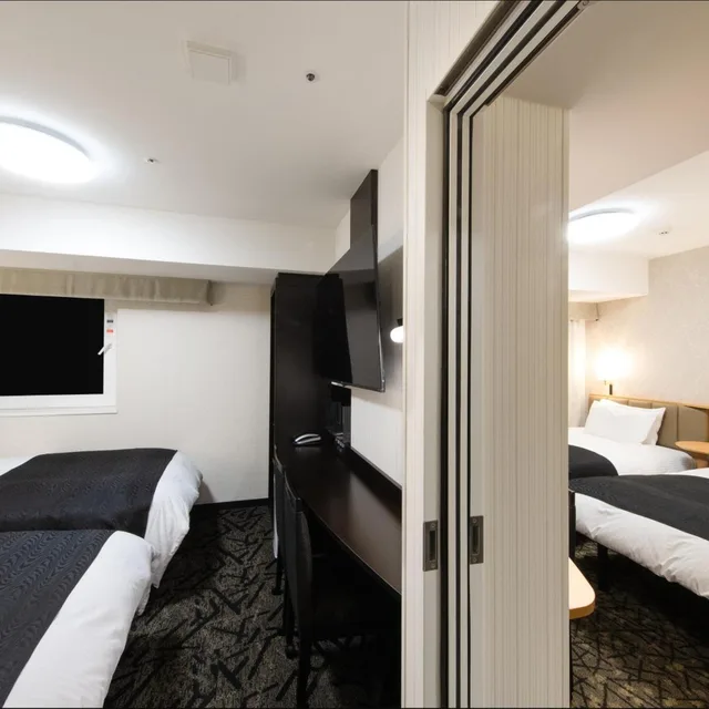 غرفة متصلة بسريرين منفصلين، APA Hotel & Resort Osaka Namba Ekimae Tower 1/4