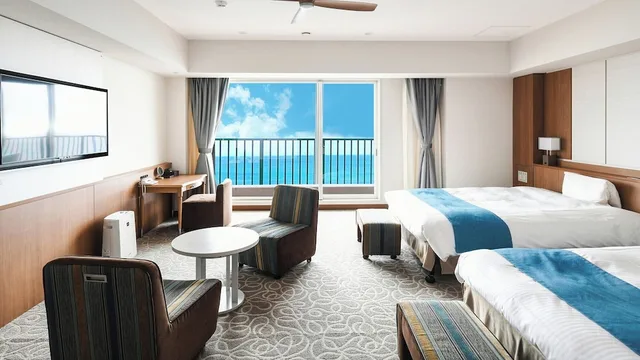 Sunset, Junior Suite, 2 Queen Beds, Ocean Front, Annex، Vessel Hotel Campana Okinawa 3/5